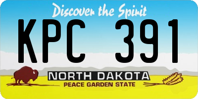 ND license plate KPC391