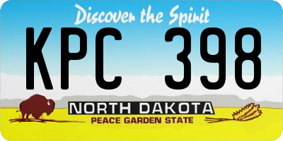 ND license plate KPC398