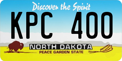 ND license plate KPC400