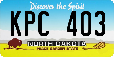 ND license plate KPC403