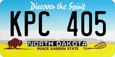 ND license plate KPC405