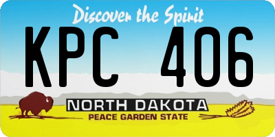 ND license plate KPC406
