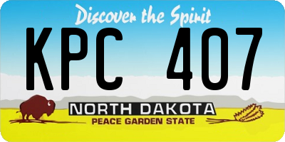 ND license plate KPC407