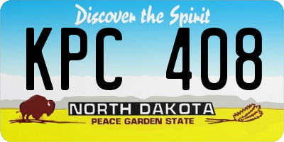 ND license plate KPC408