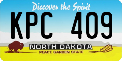 ND license plate KPC409