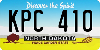 ND license plate KPC410