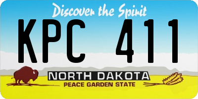 ND license plate KPC411