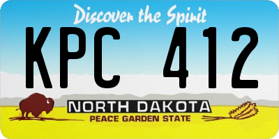 ND license plate KPC412