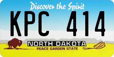 ND license plate KPC414