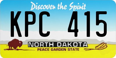 ND license plate KPC415