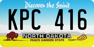 ND license plate KPC416