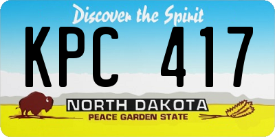 ND license plate KPC417