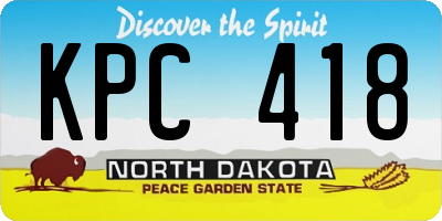 ND license plate KPC418