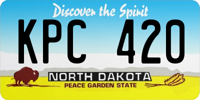 ND license plate KPC420