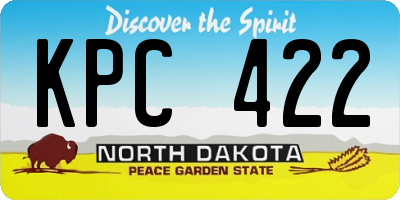ND license plate KPC422