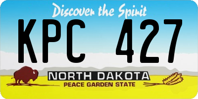 ND license plate KPC427