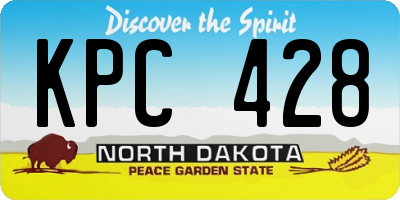 ND license plate KPC428