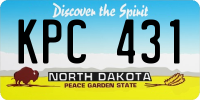 ND license plate KPC431