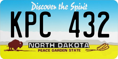 ND license plate KPC432
