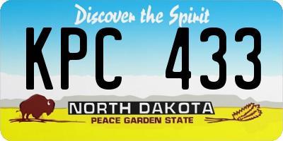 ND license plate KPC433