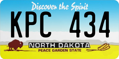 ND license plate KPC434