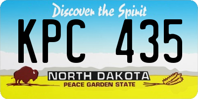 ND license plate KPC435