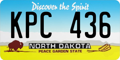 ND license plate KPC436