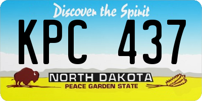 ND license plate KPC437