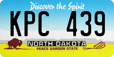 ND license plate KPC439