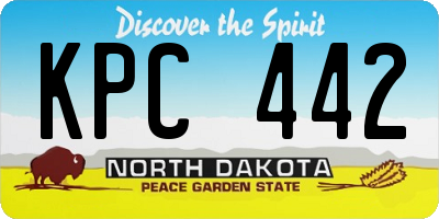 ND license plate KPC442