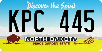 ND license plate KPC445