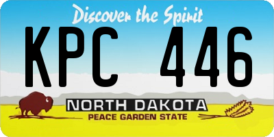 ND license plate KPC446