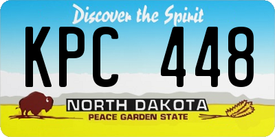 ND license plate KPC448