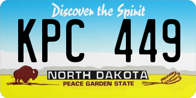 ND license plate KPC449