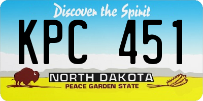 ND license plate KPC451