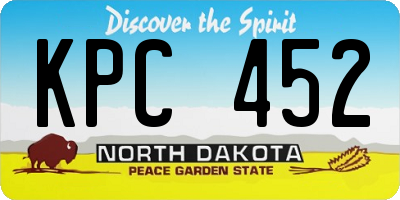 ND license plate KPC452