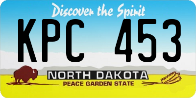 ND license plate KPC453