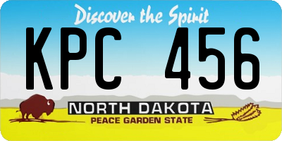 ND license plate KPC456