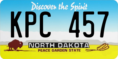 ND license plate KPC457