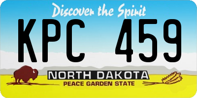 ND license plate KPC459