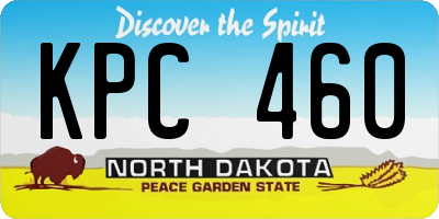 ND license plate KPC460
