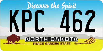 ND license plate KPC462