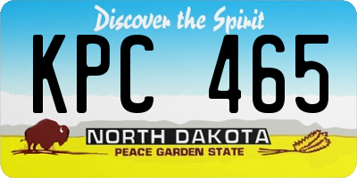 ND license plate KPC465