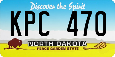 ND license plate KPC470