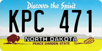 ND license plate KPC471