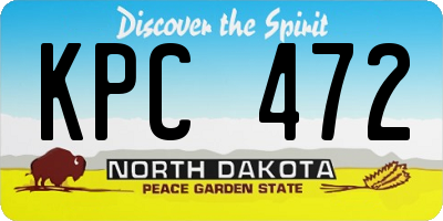 ND license plate KPC472