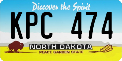 ND license plate KPC474