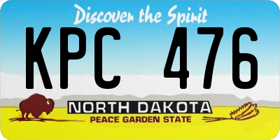 ND license plate KPC476