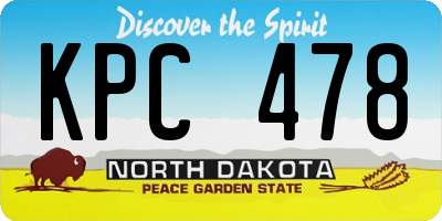 ND license plate KPC478