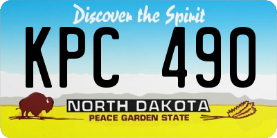 ND license plate KPC490